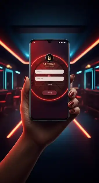 Interface de connexion sécurisée de Win Vegas Plus Casino affichant les champs d'email et mot de passe avec des options de connexion Google et Facebook, illustrant la facilité d'accès et la protection des données.